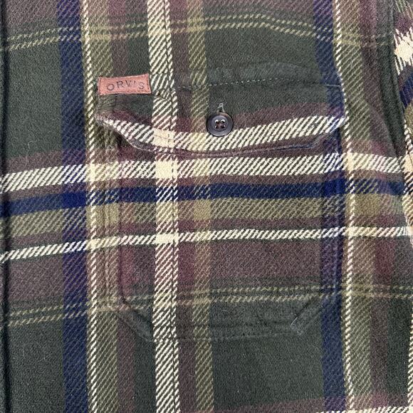 Orvis Big Bear Heavyweight Double Brushed Flannel Button Up Shirt Mens XXL Plaid - Picture 5 of 9